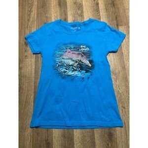 Reel Legends Shirt, Women's Size Medium, Blue, Short Sleeve